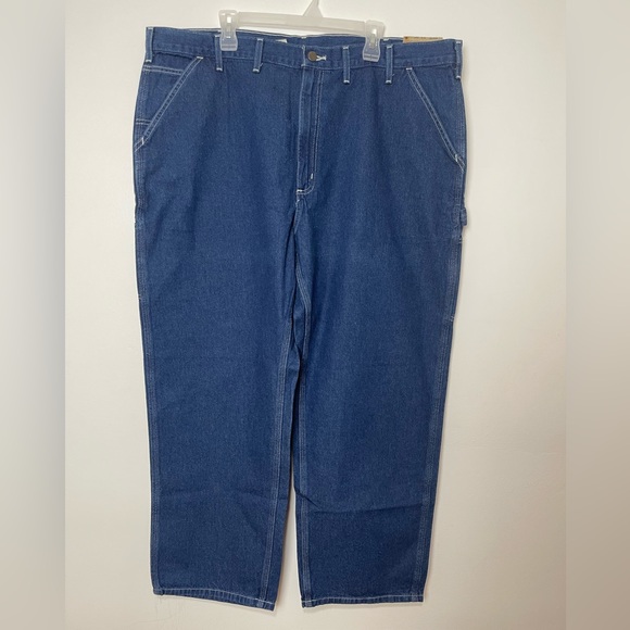 Carhartt Work Dungaree Cargo Utility Construction Work Pants Size 44x30 - Picture 2 of 6